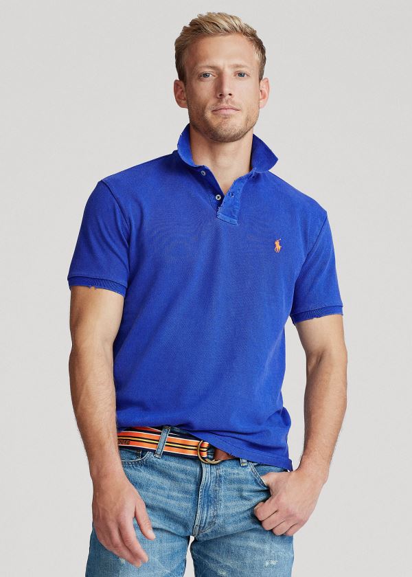 Men's Polo Ralph Lauren Custom Slim Distressed Polos | 471596HOP